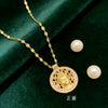 Wholesale Women's Light Luxury Geometric Zircon Inlaid Copper Pendant Titanium Steel Water Wave Chain Necklace