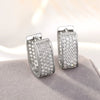 Wholesale Women's Light Luxury Geometric Zircon Inlaid Hollow Ear Button Earrings
