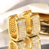 Wholesale Women's Light Luxury Geometric Zircon Inlaid Hollow Ear Button Earrings