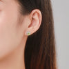 Wholesale Women's Light Luxury Geometric Zircon Inlaid 925 Sterling Silver Earrings