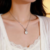 Wholesale Women's Light Luxury Geometric Zircon Inlaid Titanium Steel And Copper Necklace With Water Wave Chain