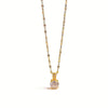 Wholesale Women's Light Luxury Geometric Zircon Inlaid Titanium Steel And Copper Necklace With Water Wave Chain