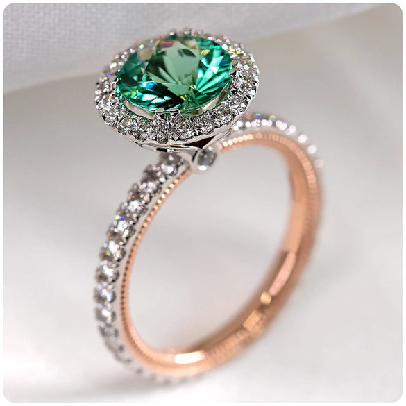 Wholesale Women's Light Luxury Geometric Zircon Microinlaid Copper Silver Plated Ring