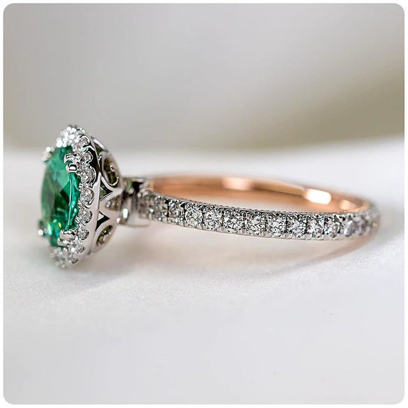 Wholesale Women's Light Luxury Geometric Zircon Microinlaid Copper Silver Plated Ring