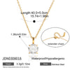 Wholesale Women's Light Luxury Geometric Zircon Stainless Steel Electroplated Necklace