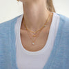 Wholesale Women's Light Luxury Geometric Zircon Stainless Steel Electroplated Necklace
