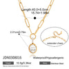 Wholesale Women's Light Luxury Geometric Zircon Stainless Steel Electroplated Necklace