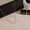 Wholesale Women's Light Luxury Geometric Zircon Stainless Steel Electroplated Necklace