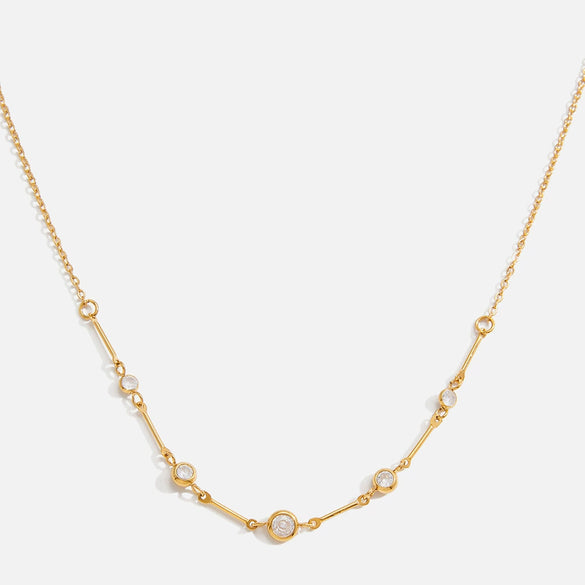 Wholesale Women's Light Luxury Geometric Zircon Stainless Steel Electroplated Necklace
