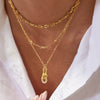 Wholesale Women's Light Luxury Geometric Zircon Stainless Steel Electroplated Necklace