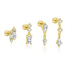 Wholesale Women's Light Luxury Geometric Zircon Tassel Earrings S925 Sterling Silver