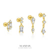 Wholesale Women's Light Luxury Geometric Zircon Tassel Earrings S925 Sterling Silver