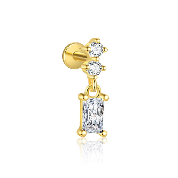 Wholesale Women's Light Luxury Geometric Zircon Tassel Earrings S925 Sterling Silver