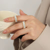 Wholesale Women's Light Luxury Geometric Zirconia Inlaid Goldplated Titanium Steel Ring