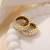 Wholesale Women's Light Luxury Geometric Zirconia Inlaid Goldplated Titanium Steel Ring