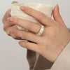 Wholesale Women's Light Luxury Geometric Zirconia Inlaid Goldplated Titanium Steel Ring