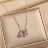 Wholesale Women's Light Luxury Gold Plated Copper And Zircon Jewelry Heart And Geometric Star Pendant Ochain Necklace
