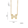 Wholesale Women's Light Luxury Gold Plated Copper And Zircon O Word Chain Necklace With Letter Number Text Shape Pendant