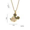 Wholesale Women's Light Luxury Gold Plated Mickey Pattern Titanium Steel And Copper Inlaid With Zircon Necklace With Flash O Chain