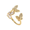 Wholesale Women's Light Luxury Golden Butterfly Ring Copper Electroplated Design