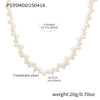 Wholesale Women's Light Luxury Handmade Natural Freshwater Cultured Pearl Necklace With Geometric Pattern 316L Stainless Steel Pendant And Regular Chain Electroplated
