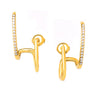 Wholesale Women's Light Luxury Handmade 316L Stainless Steel Inlaid Zircon Geometric Earbone Clip Earrings With Electroplating