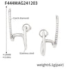Wholesale Women's Light Luxury Handmade 316L Stainless Steel Inlaid Zircon Geometric Earbone Clip Earrings With Electroplating