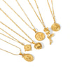 Wholesale Women's Light Luxury Heart Pendant Stainless Steel Clavicle Chain With Geometric Pattern And Electroplating Handmade Necklace