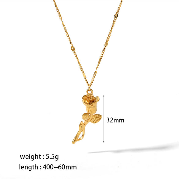Wholesale Women's Light Luxury Heart Pendant Stainless Steel Clavicle Chain With Geometric Pattern And Electroplating Handmade Necklace