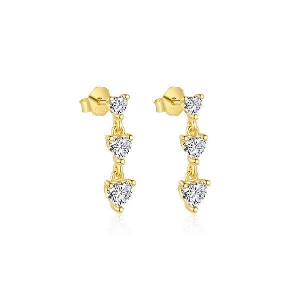 Wholesale Women's Light Luxury Heart Shape 925 Sterling Silver Earrings With Zirconia
