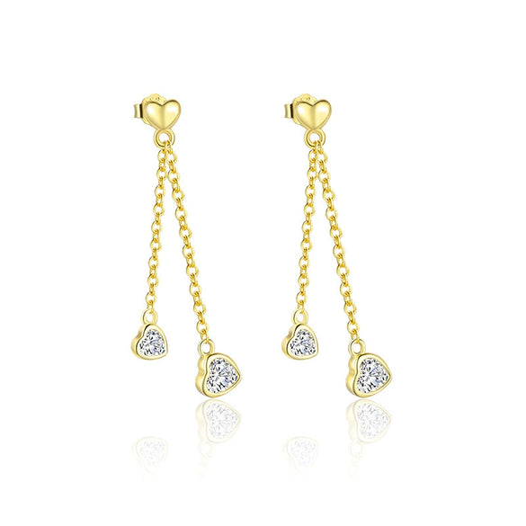 Wholesale Women's Light Luxury Heart Shape 925 Sterling Silver Earrings With Zirconia