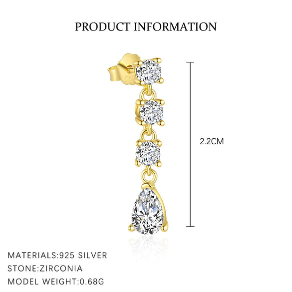 Wholesale Women's Light Luxury Heart Shape 925 Sterling Silver Earrings With Zirconia