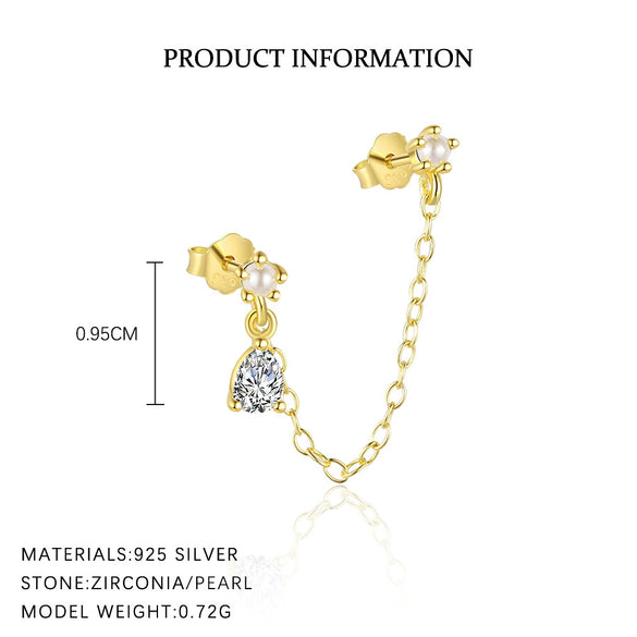 Wholesale Women's Light Luxury Heart Shape 925 Sterling Silver Earrings With Zirconia