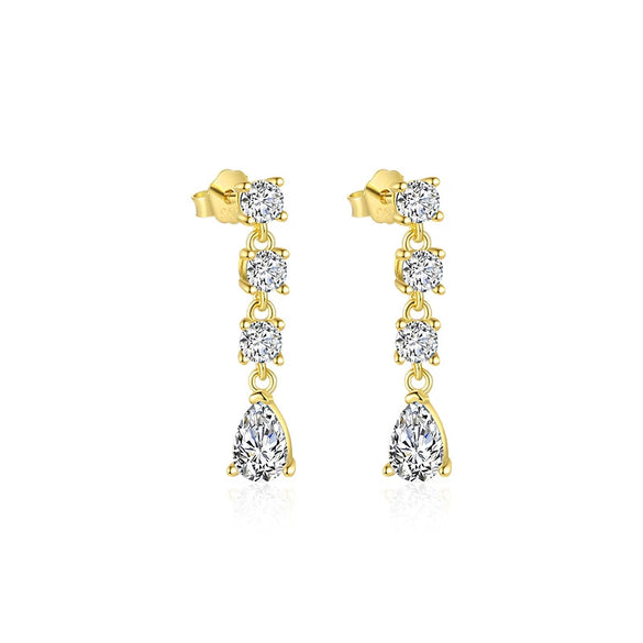 Wholesale Women's Light Luxury Heart Shape 925 Sterling Silver Earrings With Zirconia