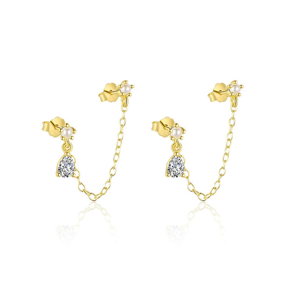 Wholesale Women's Light Luxury Heart Shape 925 Sterling Silver Earrings With Zirconia