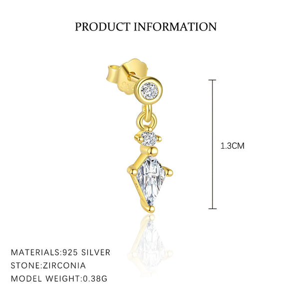 Wholesale Women's Light Luxury Heart Shape 925 Sterling Silver Earrings With Zirconia