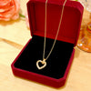 Wholesale Women's Light Luxury Heart Shaped Zircon Inlaid Titanium Steel And Gold Plated Copper Necklace With Oshaped Chain