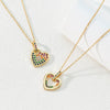 Wholesale Women's Light Luxury Heartshaped Copper Zircon Necklace With Electroplated Ochain