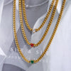 Wholesale Women's Light Luxury Heartshaped Titanium Steel Cuban Chain Necklace With Diamond Treatment