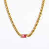 Wholesale Women's Light Luxury Heartshaped Titanium Steel Cuban Chain Necklace With Diamond Treatment