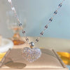 Wholesale Women's Light Luxury Heartshaped Titanium Steel Necklace Inlaid With Zircon