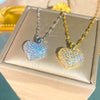 Wholesale Women's Light Luxury Heartshaped Titanium Steel Necklace Inlaid With Zircon