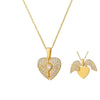 Wholesale Women's Light Luxury Heartshaped Zircon Inlaid Copper Pendant Titanium Steel Oshaped Chain Necklace