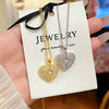 Wholesale Women's Light Luxury Heartshaped Zircon Inlaid Copper Pendant Titanium Steel Oshaped Chain Necklace