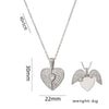 Wholesale Women's Light Luxury Heartshaped Zircon Inlaid Copper Pendant Titanium Steel Oshaped Chain Necklace