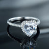 Wholesale Women's Light Luxury Heartshaped Zircon 925 Sterling Silver Ring With Seiko Design