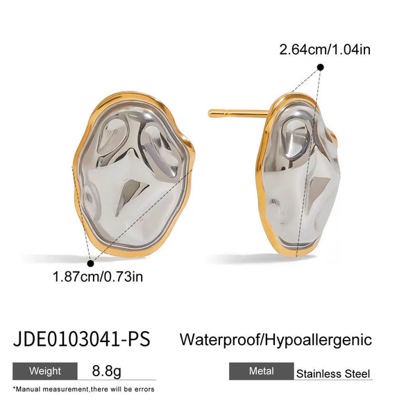 Wholesale Women's Light Luxury High End Color Matching Earrings In Geometric Shape Made Of Stainless Steel With Electroplating