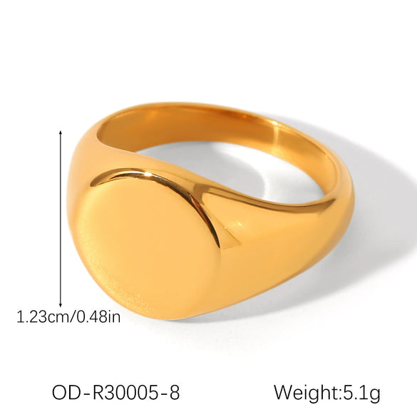 Wholesale Women's Light Luxury High End Geometric Stainless Steel Ring With Pvd Vacuum Plating