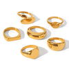 Wholesale Women's Light Luxury High End Geometric Stainless Steel Ring With Pvd Vacuum Plating