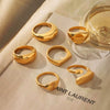 Wholesale Women's Light Luxury High End Geometric Stainless Steel Ring With Pvd Vacuum Plating